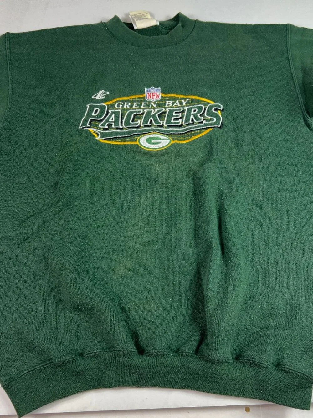 VTG 90s NFL Green Bay Packers Sweatshirt Youth Extra Large Green Faded Crewneck